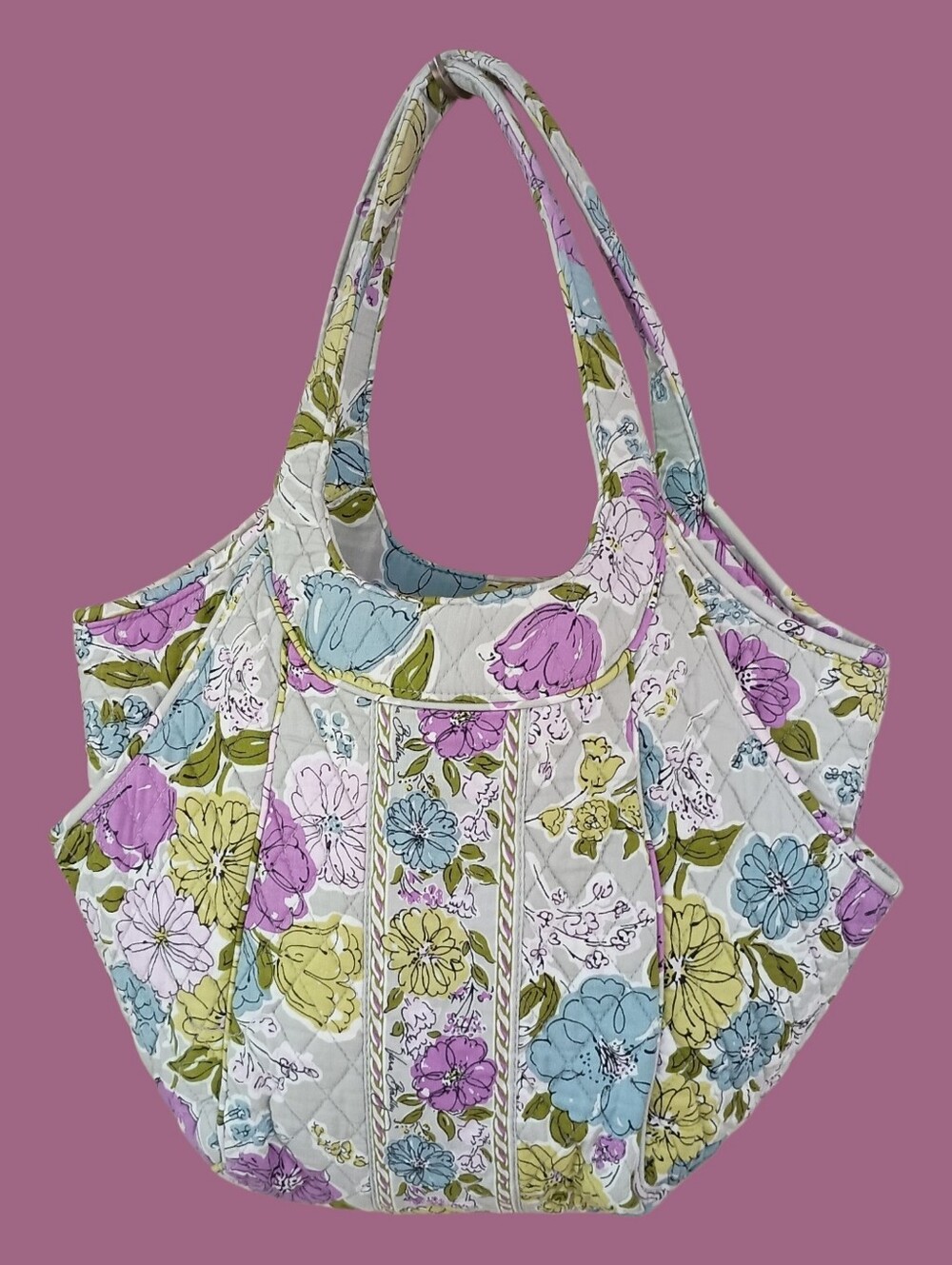 Vera Bradley Watercolor Retired pattern Side By Side large tote bag EUC